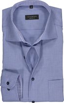 ETERNA comfort fit overhemd - structuur heren overhemd - blauw (blauw dessin contrast) - Strijkvrij - Boordmaat: 44