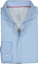 DESOTO slim fit overhemd - stretch tricot - lichtblauw structuur - Strijkvrij - Boordmaat: 43/44