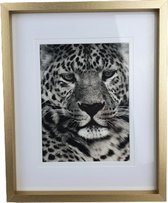 Fotolijst Met Standaard SPENCER - Goud / Wit - Hout / Glas - 24 x 30 cm