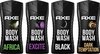 AXE 3-in-1 Douchegels - Africa + Black + Dark Temptation + Excite - vier onweerstaanbare geuren samen in een voordeelverpakking - 4 x 250 ml