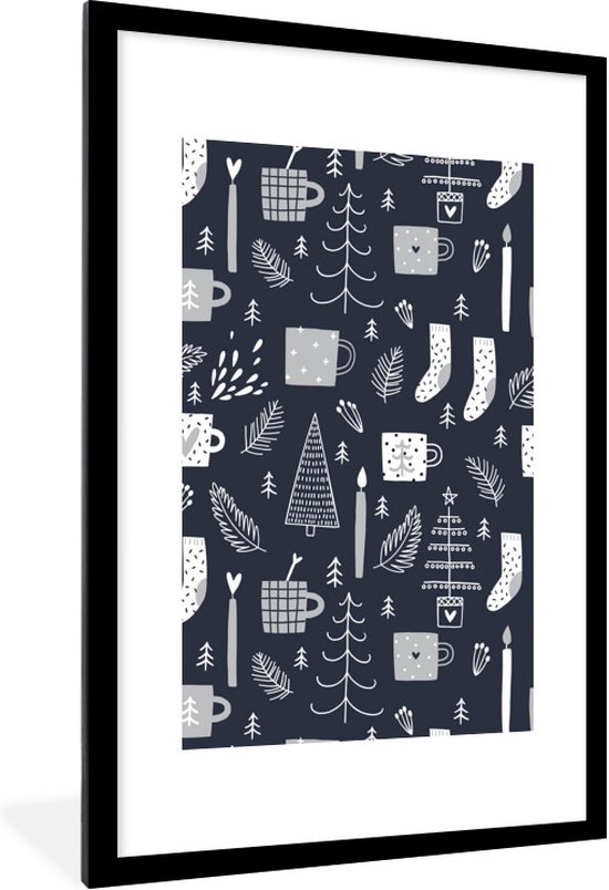 Patron pour enfants avec chaussettes et mugs et autres trucs d'hiver 60x90 cm