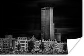 Contrasterende vormen van Nederlandse architectuur in Rotterdam in zwart-wit 180x120 cm XXL / Groot formaat! - Foto print op Poster (wanddecoratie woonkamer / slaapkamer)