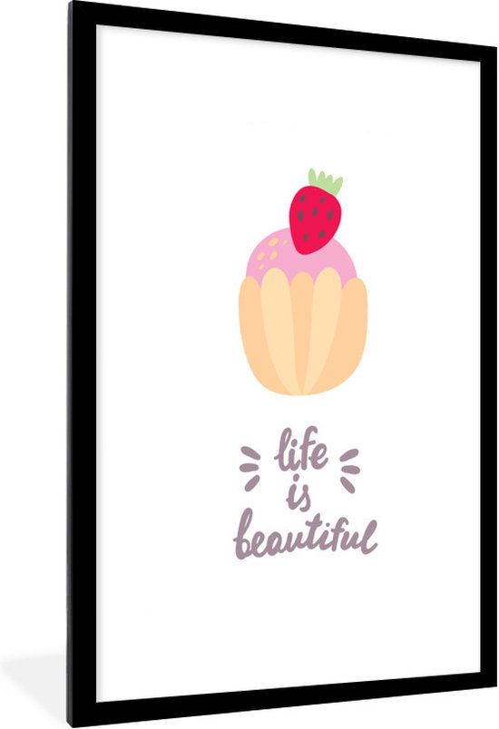 Illustration Avec La Citation La Life Est Belle Et Un Gateau 60x90 Cm Bol Com