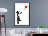 Artgeist - Schilderij - Banksy: Girl With Balloon I - Multicolor - 40 X 60 Cm