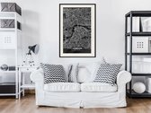 Artgeist - Schilderij - City Map: London (dark) - Multicolor - 30 X 45 Cm