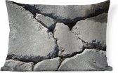 Sierkussen Structure en béton pour usage intérieur - Structure en béton avec fissures - 60x40 cm - Coussin intérieur rectangulaire en coton