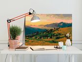 Doe-het-zelf op canvas schilderen - Mountains at Sunrise-60x40