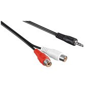 Stereo Audio adapter kabel AD35 - 3.5mm Jack (m) - Tulp (v) 2RCA connectoren, 20 cm