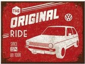 VW Golf The Original Ride. Koelkastmagneet 8 cm x 6 cm.