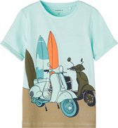 Name it t-shirt jongens - turquoise - NMMjohan - maat 104