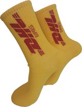 Verjaardag cadeautje voor hem en haar - Dhl Sokken - Sokken - Leuke sokken - Vrolijke sokken - Luckyday Socks - Sokken met tekst - Aparte Sokken - Socks waar je Happy van wordt - Maat 37-42