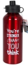 Aluminium sport bidon met beschermkap | 500ml | bewinner | Met tekst | Rood