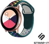 Siliconen Smartwatch bandje - Geschikt voor  Samsung Galaxy Watch Active / Active 2 sport band - kleurrijk dennengroen - Strap-it Horlogeband / Polsband / Armband