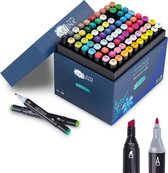 Artina Markilo MD Set van 80 Viltstiften dubbele punt – Twinmarkers – Stiften Markers voor Manga Graffiti Fashion - mini 3mm en medium 6mm