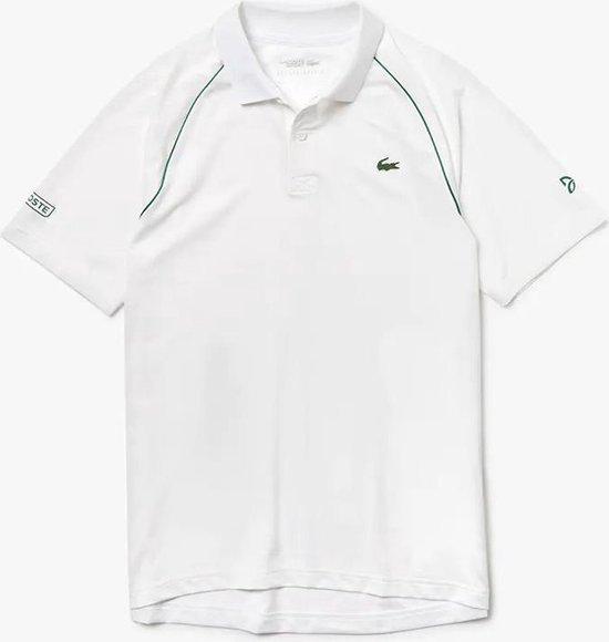 cijfer Voorouder Uitgaven Lacoste Sport Novak Djokovic Tennis Polo Shirt Heren Wit Groen - Maat XL |  bol.com