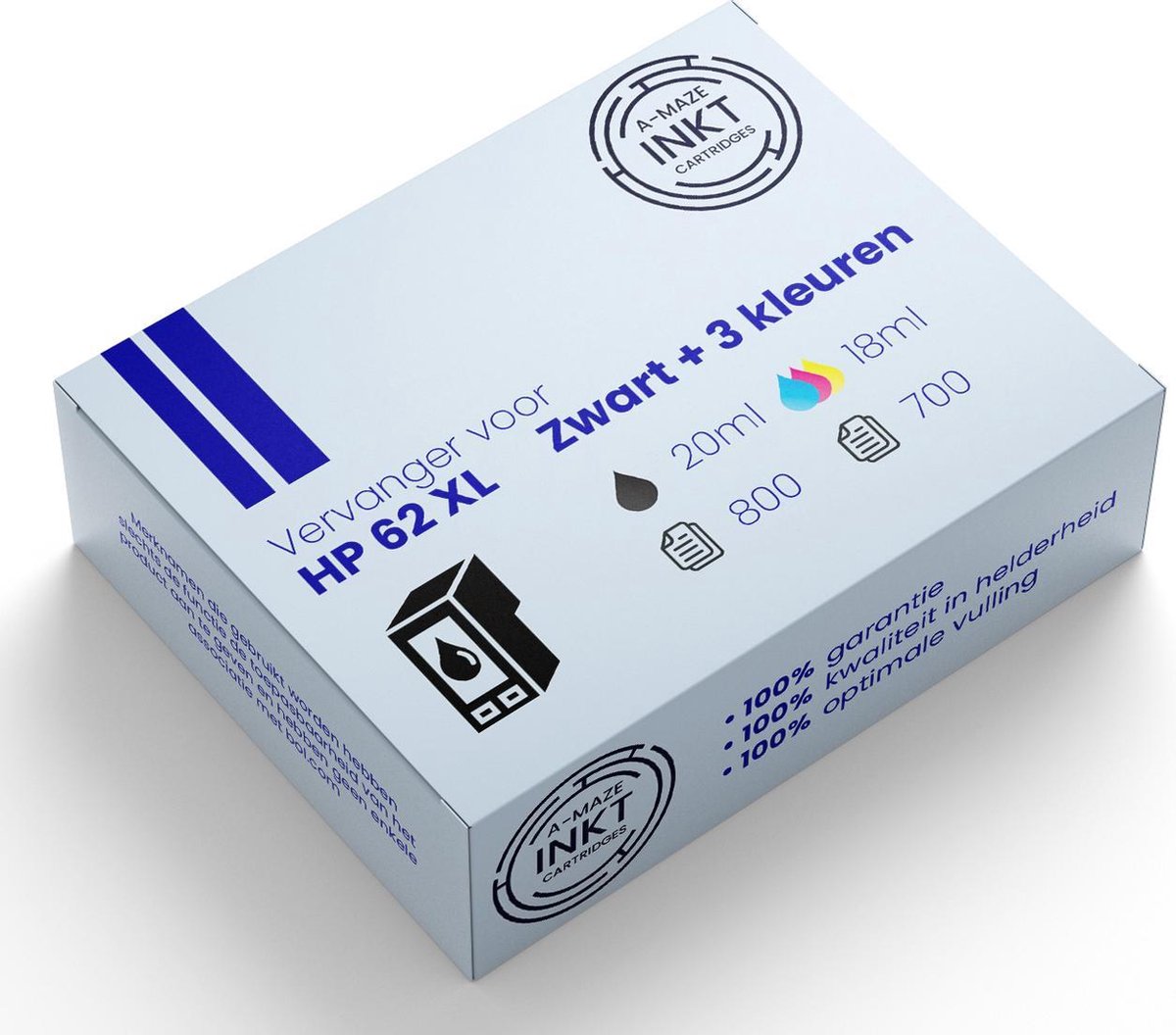 G&G HP 62 XL (N9J71AE) - Huismerk Inktcartridge - Zwart / Kleur