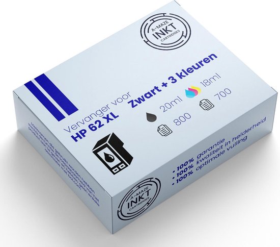 HP 62XL (N9J71AE) Inktcartridge Zwart + HP XL Color Voordeelbundel | bol.com