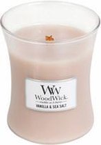 WoodWick® geurkaars - 8 x 7 cm - Vanilla & Sea salt