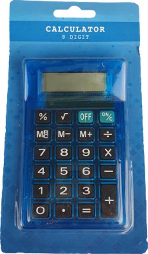 Rekenmachine - Blauw - Kunststof - 11,5 x 7 cm | bol.com