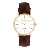 OOZOO Vintage Bruin/Wit horloge  (32 mm) - Bruin