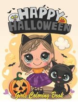 Happy Halloween Girls Coloring Book