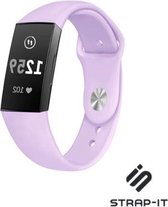 Siliconen Smartwatch bandje - Geschikt voor  Fitbit Charge 4 sportband - lavendel - Maat: L - Strap-it Horlogeband / Polsband / Armband