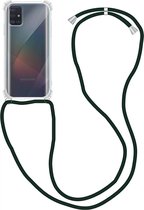 Samsung A51 Hoesje - Samsung Galaxy A51 hoesje met koord transparant shock proof case