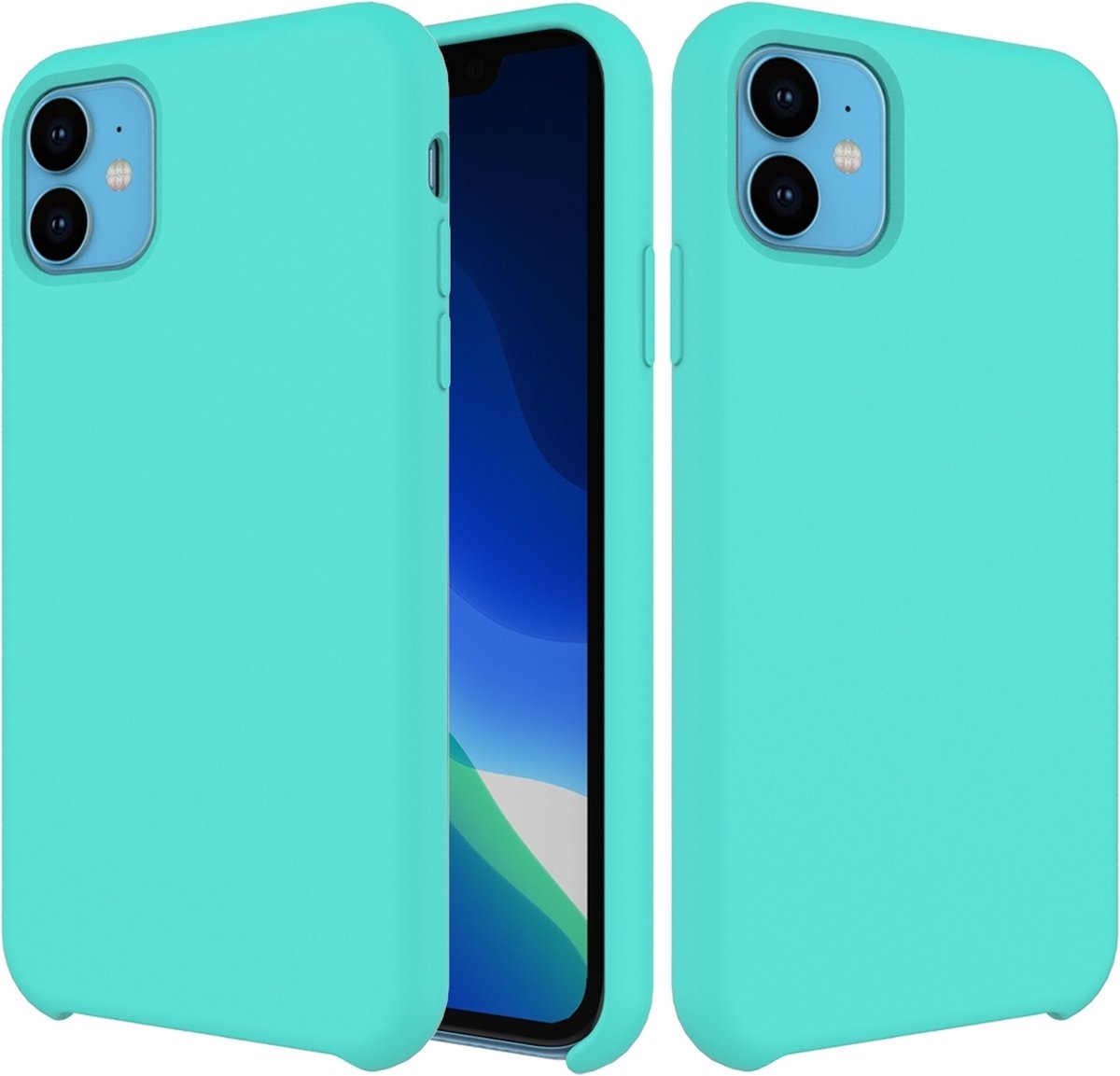 Mobigear Hoesje geschikt voor Apple iPhone 11 Siliconen Telefoonhoesje | Mobigear Rubber Touch Backcover | iPhone 11 Case | Back Cover - Turquoise