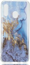 Samsung Galaxy A20e Hoesje - Mobigear - Marble Serie - TPU Backcover - Blauw - Hoesje Geschikt Voor Samsung Galaxy A20e