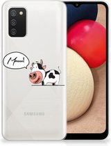 Foto hoesje Geschikt voor Samsung M02s | Geschikt voor Samsung Galaxy A02s Telefoon Hoesje Gepersonaliseerd Cadeau Cow