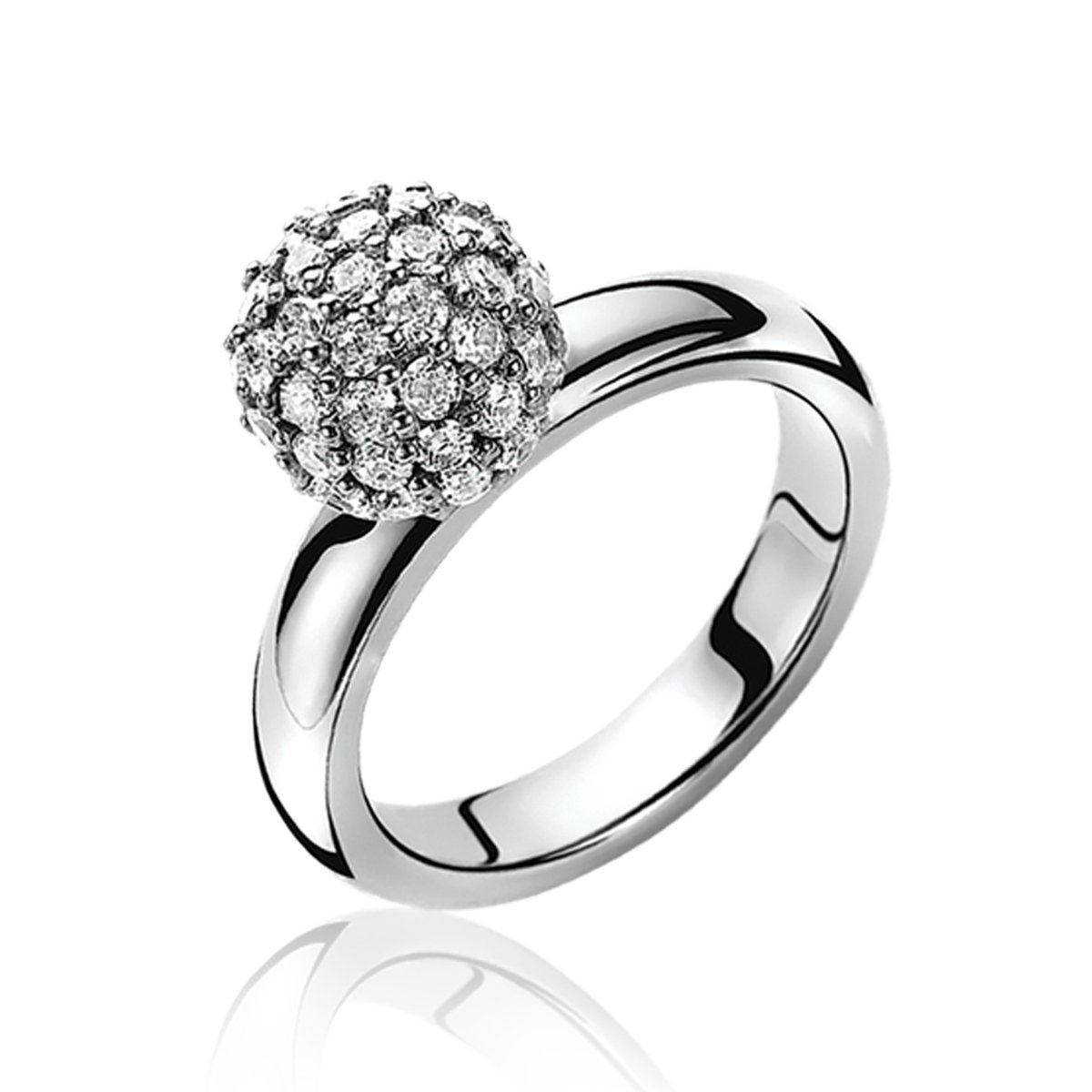 ZINZI zilveren ring wit ZIR544