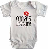 Witte romper met "Oma's lieveling" - maat 80 - babyshower, zwanger, cadeautje, kraamcadeau, grappig, geschenk, baby, tekst, bodieke