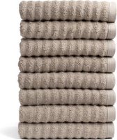 Pure4u Onda Handdoekset - 8 stuks - Taupe - 50x100cm