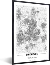 Fotolijst incl. Poster - Stadskaart Eindhoven - 40x60 cm - Posterlijst - Plattegrond