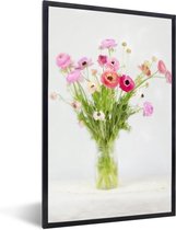 Photo encadrée - Cadre photo Nature morte fleurs printanières noir sans passe partout 20x30 cm - Affiche encadrée (Décoration murale salon / chambre)