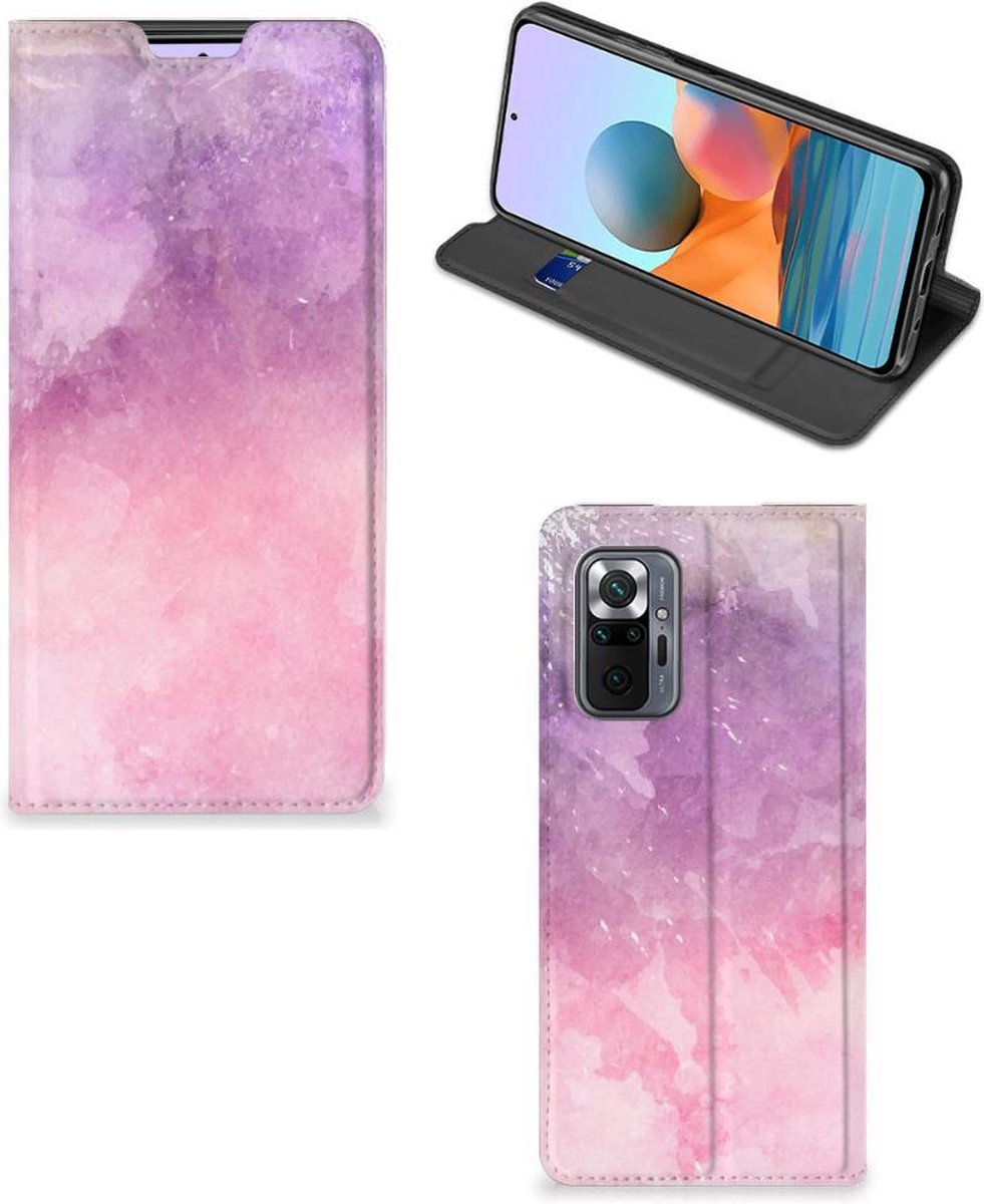 Bookcase Xiaomi Redmi Note 10 Pro Pink Purple Paint