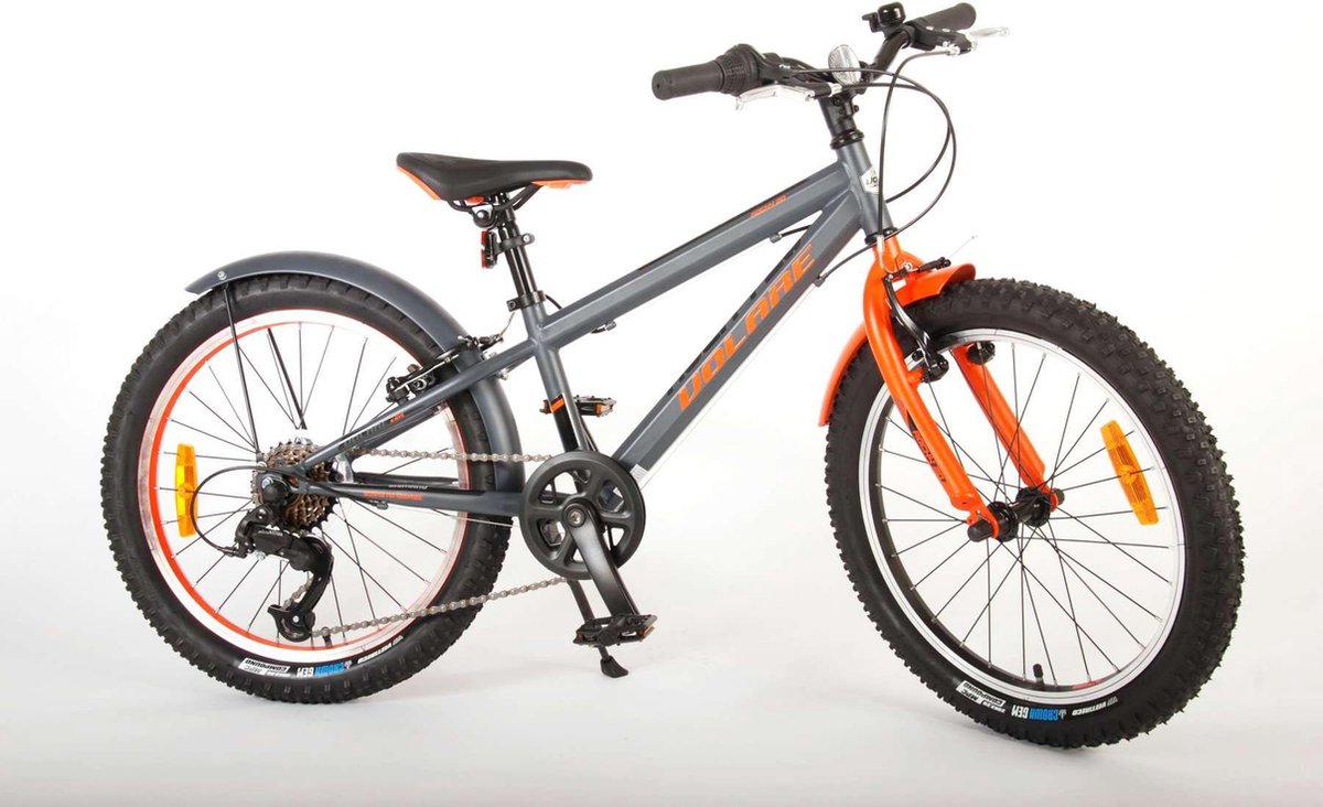 Volare Rocky Kinderfiets - 20 inch - Grijs Oranje - 95% afgemonteerd - 6  speed - Prime | bol.com