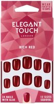 Elegant Touch Rich Red Nails - Kunstnagels - Nagels - Press on nails - Plaknagels - Nepnagels - 24 stuks - Beste Kwaliteit