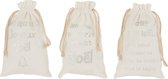 J-Line Zak Kerst Frans Velvet Wit Small Set van 12 stuks