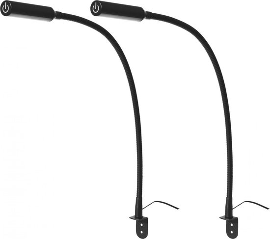 ComfortHome LED bedlampjes hoofdbord - leeslamp boxspring - zwart -  flexibele arm -... | bol.com