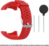 Rood siliconen sporthorlogebandje geschikt voor de Polar M400 en M430 – Maat: zie maatfoto - horlogeband - polsband - strap - siliconen - rubber - red