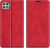 Cazy Samsung Galaxy A22 5G Hoesje Portemonnee Book Case Kunstleer - Rood