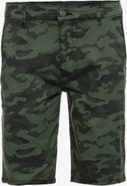 Unsigned heren short met camouflage print - Groen - Maat 3XL