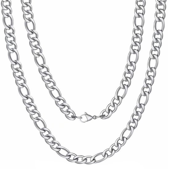 Fako Bijoux® - Schakelketting Figaro - Staal - Stainless Steel - RVS - Figaro Ketting - 7.5mm - 45cm - Zilverkleurig