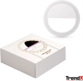 Universeel LED-ringlicht voor selfie, voor mobiele telefoon, oplaadbaar, draagbaar, clip-on.
