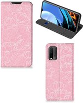 Coque Téléphone Texte Xiaomi Poco M3 | Redmi 9T Smart Cover Fleurs Witte