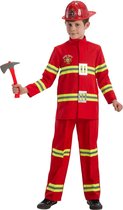 Carnival Toys Verkleedpak Brandweerman Junior Rood Mt 6 Jaar