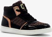 Blue Box hoge meisjes sneakers met luipaardprint - Zwart - Maat 32 - Uitneembare zool