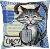 Kussen borduurpakket Cat and Mouse - Collection d'Art