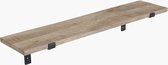 Wandplank - InteriZO! - Gerecycled hout - naturel - Metalen dragers - 80 cm